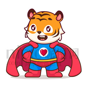 可爱卡通超人老虎