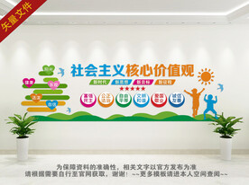 价值观文化墙 社会主义核心 价