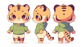 小老虎可爱卡通形象