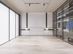 极简卧室背景墙 空场景