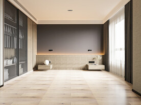 现代卧室背景墙空景