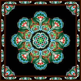 敦煌壁画宝相花叶形团花吉祥图案