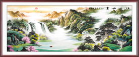 聚宝盆山水风景画