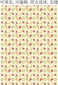 水果冰淇淋 夏日水果图案