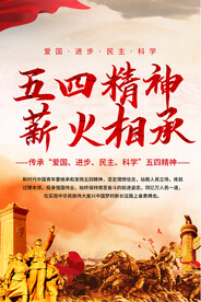 五四精神宣传海报