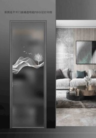 高清分层透明底平开门打印图