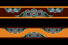 敦煌藻井云纹半边花传统图案