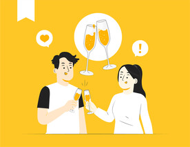 矢量商务人物干杯庆祝插画