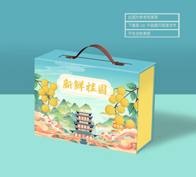 桂圆礼盒设计 平面展开图