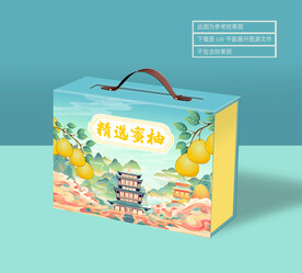 柚子礼盒 平面展开图