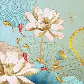 莲花九鱼图