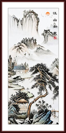 竖幅山水装饰画