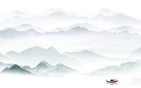 爆款 简约中式山水 TIF分层