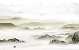 高雅 简约中式山水 TIF分层