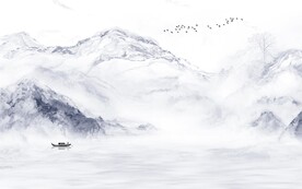 现代 简约中式山水 TIF分层