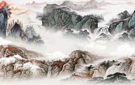 新传 新品中式山水 TIF分层