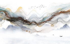 高档 新品中式山水 TIF分层