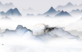 人气 新品中式山水 TIF分层