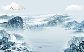 新款 高清中式山水 TiF分层