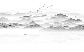 写意水墨山水画