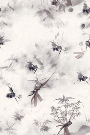 数码印花落叶花枝