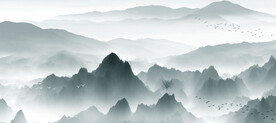 中式水墨山水画