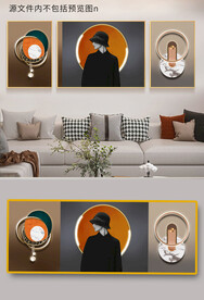 北欧简约艺术光影美女人物装饰画