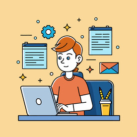 矢量人物商务职场办公工作男士