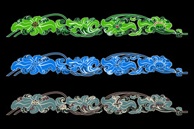 敦煌卷草纹边饰图案藤蔓花边