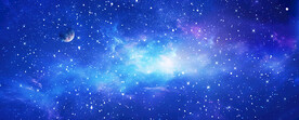 巨幅蓝色宇宙星空背景