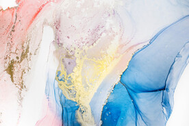 粉色抽象水墨画