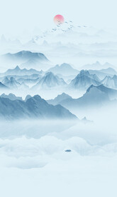 水墨山水玄关画