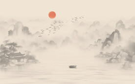 水墨江南山水画