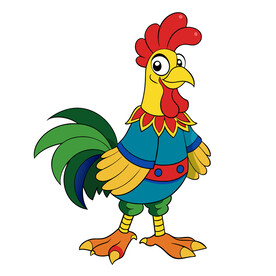 矢量简约美丽的公鸡