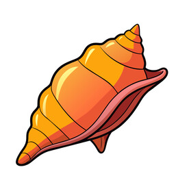 矢量橘黄色的海螺