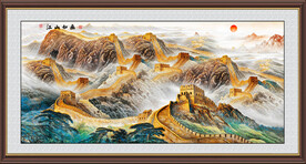 金色长城国画