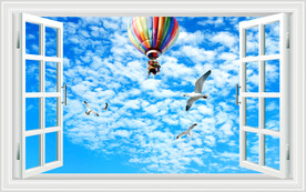 蓝天白云窗户