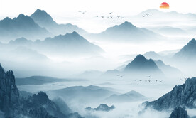 新中式水墨山水画