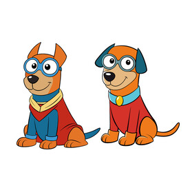 矢量动物戴眼镜的狗狗