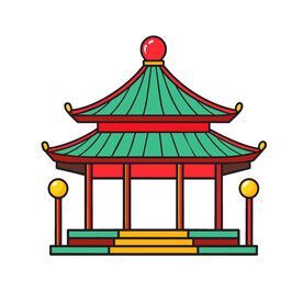 量古建筑国风凉亭