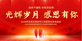 企业公司退休欢送会展板