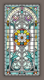 吊顶穹顶教堂蒂凡尼彩绘玻璃图案