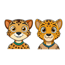 矢量动物豹子头像