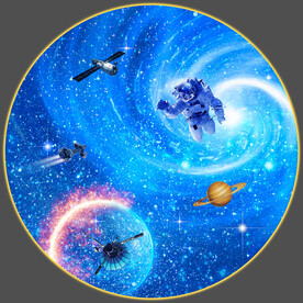 蓝色太空软膜天花