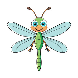 矢量动物卡通可爱的小蜻蜓