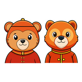 矢量动物卡通小熊头像