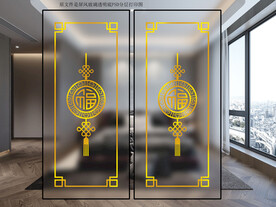 高清分层透明底屏风玻璃打印图