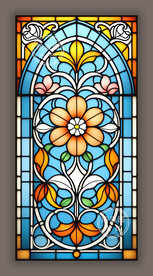 吊顶穹顶蒂凡尼教堂彩晶玻璃图案