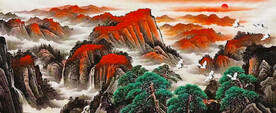 办公室客厅山水挂画
