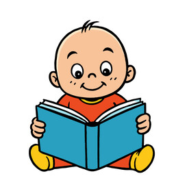 矢量人物看书的宝宝